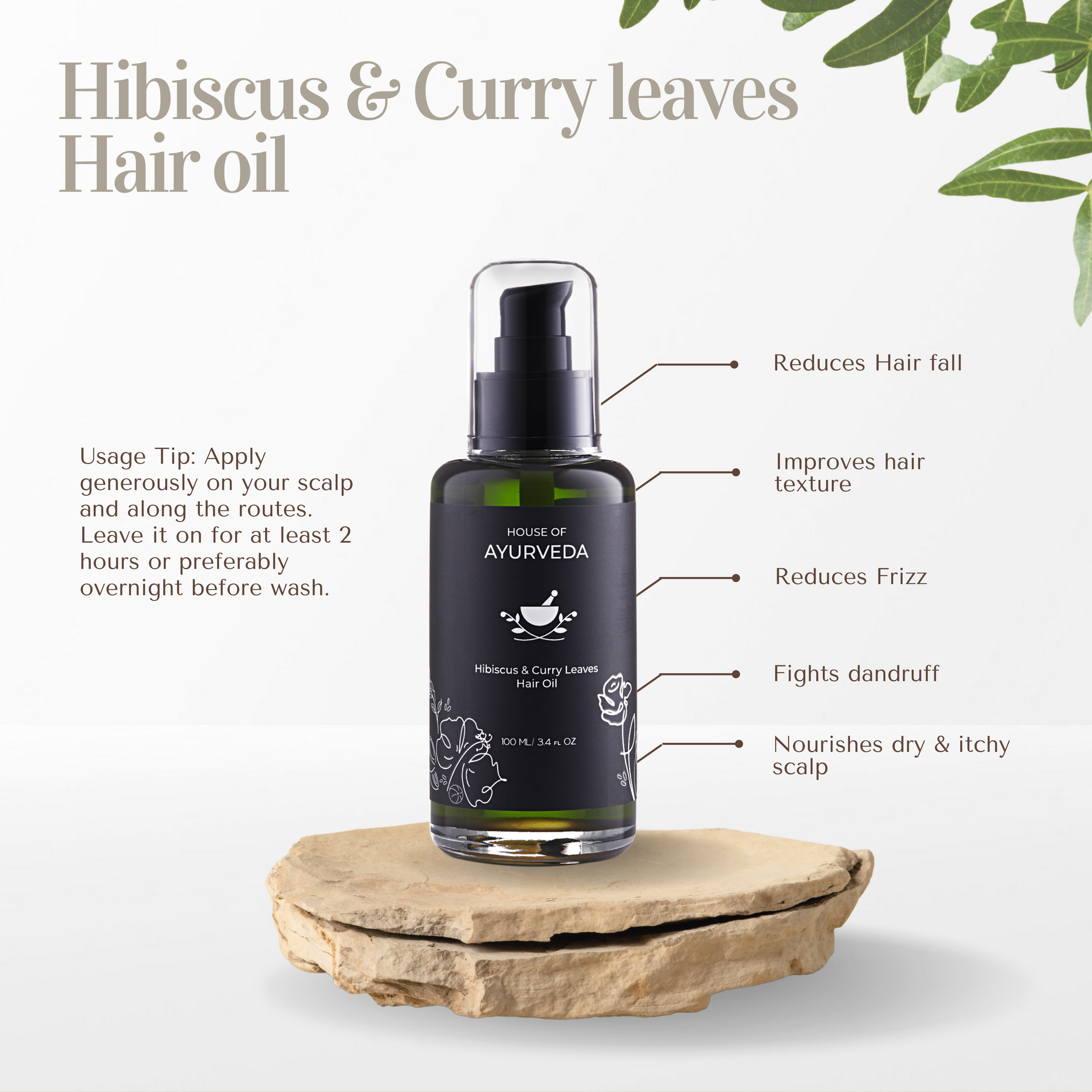 Best Hibiscus & Curry Leaves Hair Oil – House of Ayurveda India